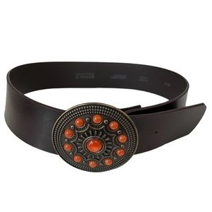 BEADED ROUND BUCKLE BELT BY BUFFALO